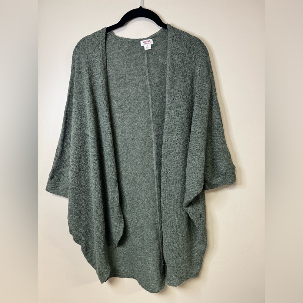 Mossimo Supply Co. Olive Open-Front Cardigan